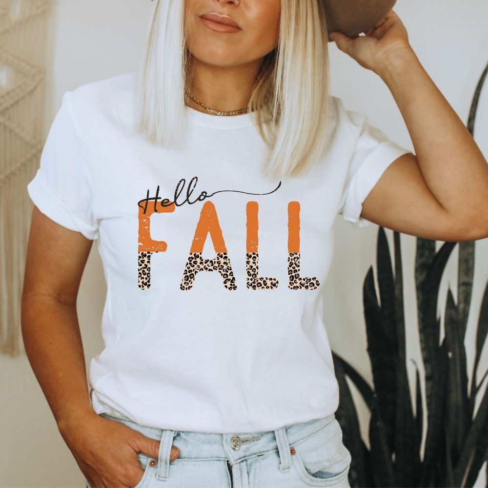 NEW Womens Hello Fall Graphic Tee - Unisex Fit